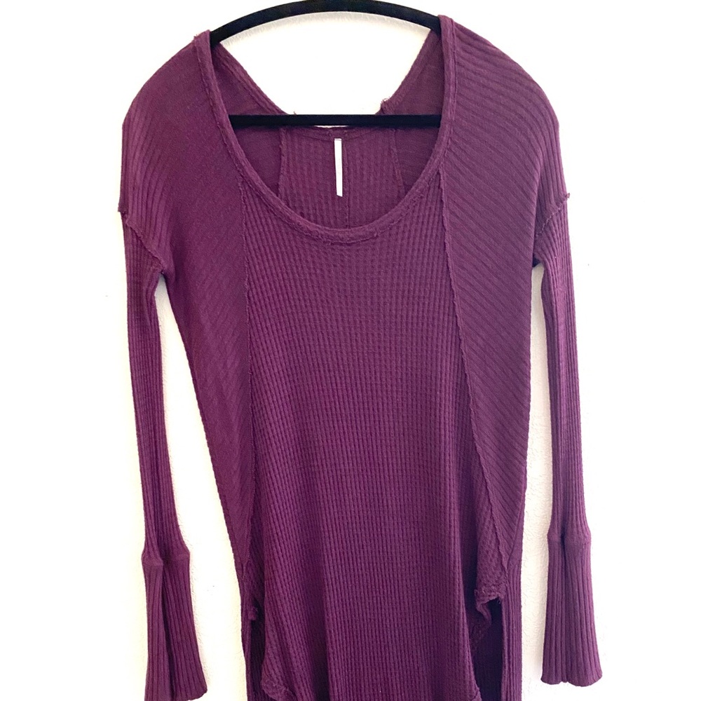 Free People long waffle knit thermal top